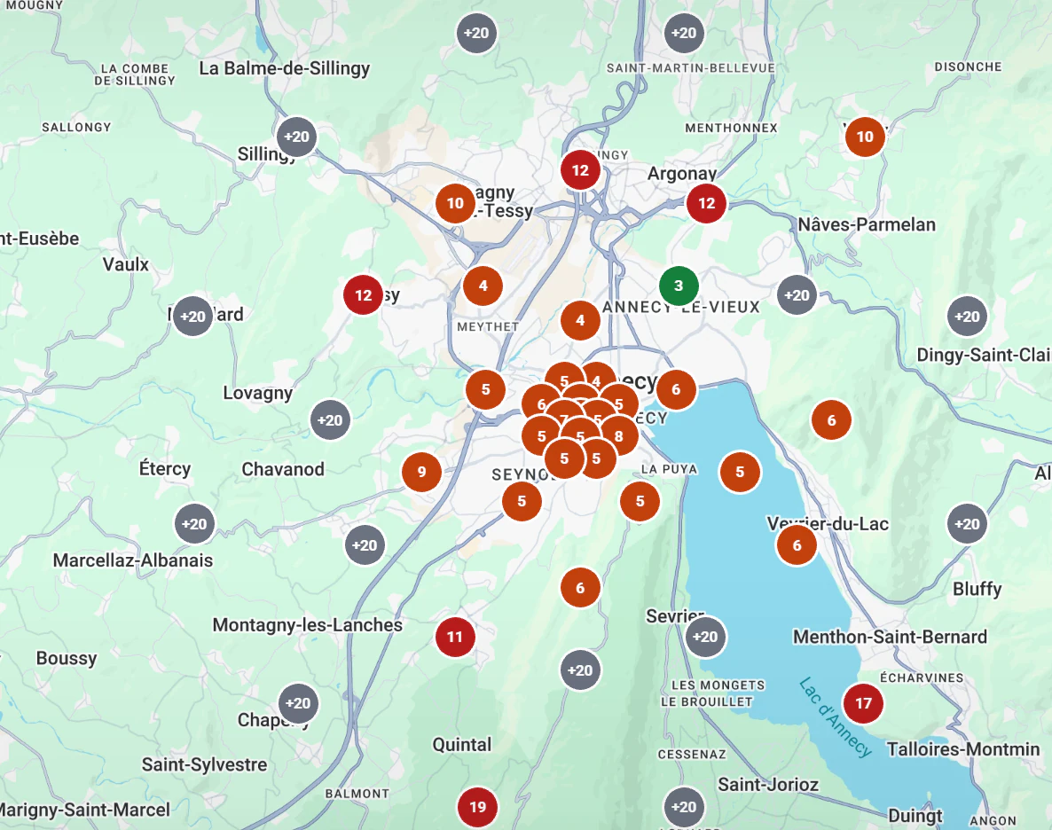 Scan de position d’une fiche Google à Annecy