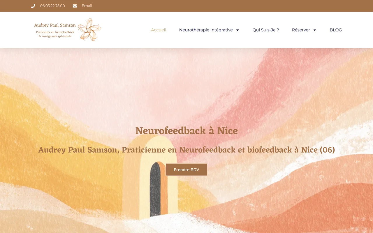 Page d’accueil du site de Audrey Paul Samson