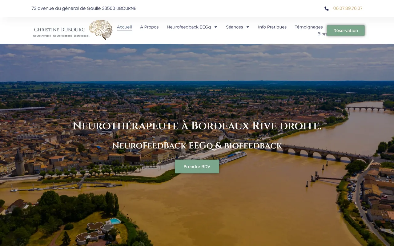 Page d’accueil du site de Christine Dubourg