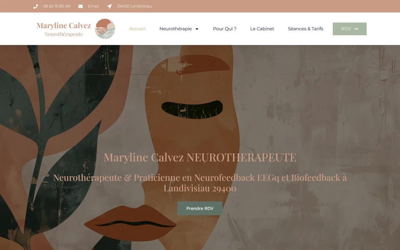 Page d’accueil du site de Maryline Calvez