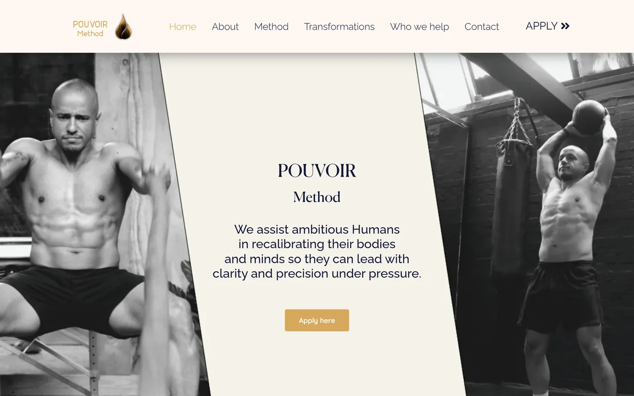 Page d’accueil du site de Méthode POUVOIR